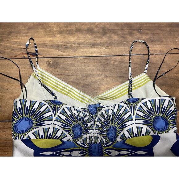 Vince Womens Silk Floral Print Spaghetti Strap Camisole Blouse Top Green Size 6 - Picture 9 of 9